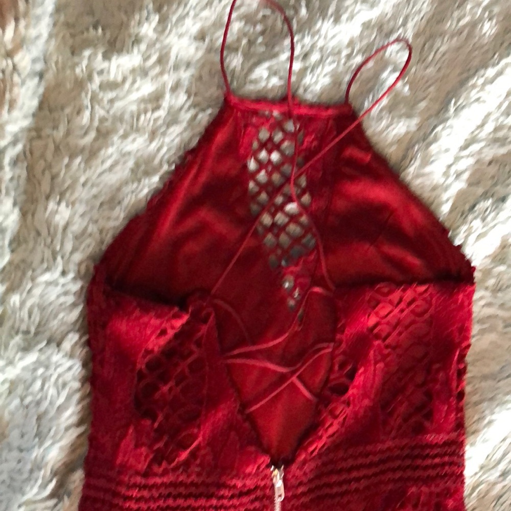 Dark red dress